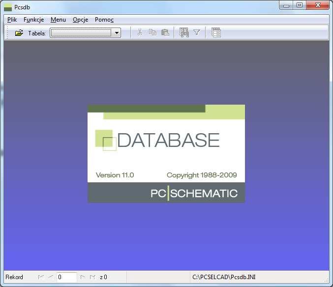 3. Otwieranie własnej bazy danych Rozwiń pasek Start i odszukaj PCSchematic (widok poniŝej); Kliknij na Automation Baza Danych, Otworzy się okno (widok poniŝej) Klikamy na Plik -> Otwórz, i wybieramy