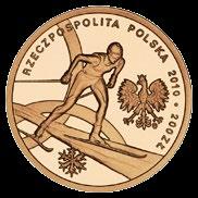 U dołu, z prawej strony, stylizowany wizerunek logo Polskiego Komitetu Olimpijskiego. W otoku napis: POLSKA REPREZENTACJA OLIMPIJSKA / VANCOUVER 2010.