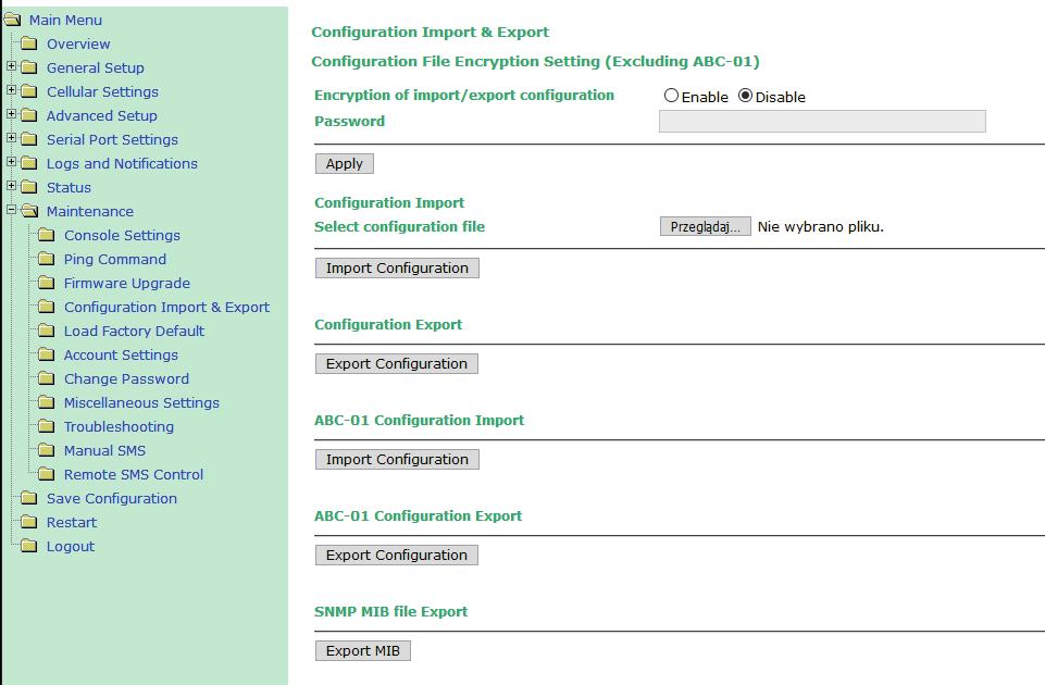 str 11 Configuration Import & Export m2m.plusgsm.