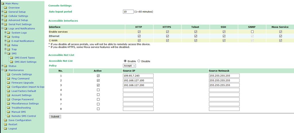 str 9 Console Settings m2m.plusgsm.