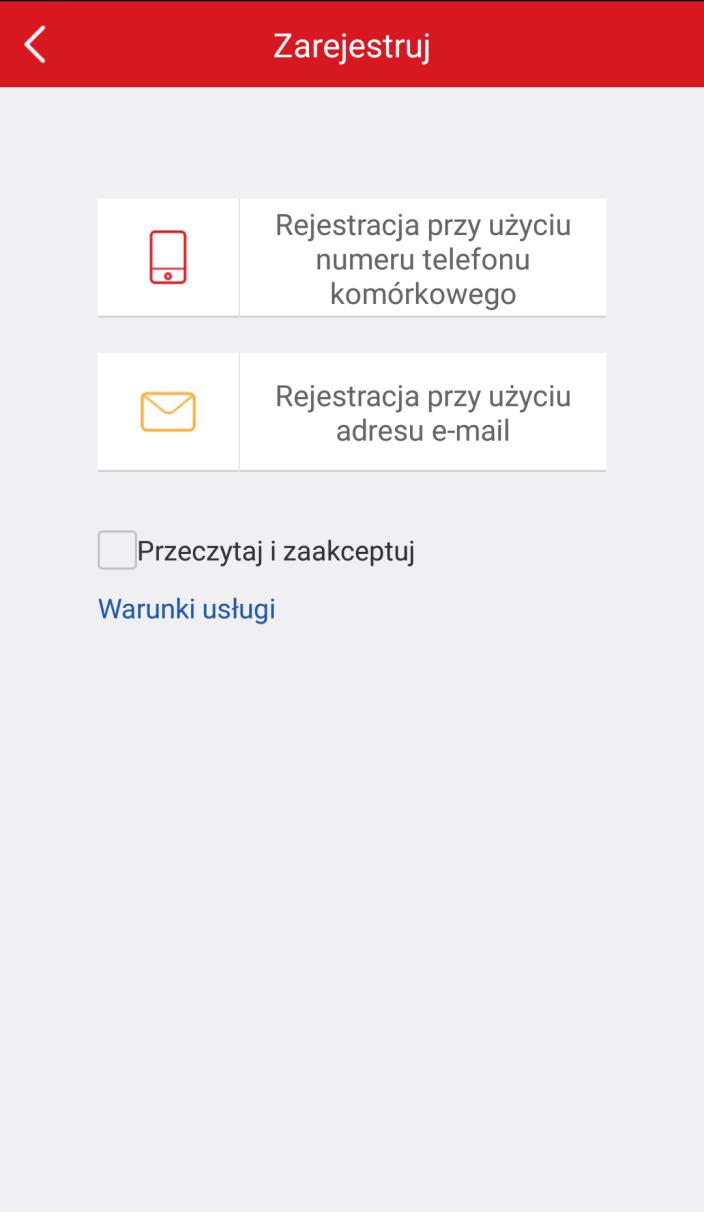 Czytamy i akceptujemy warunki usługi oraz wybieramy