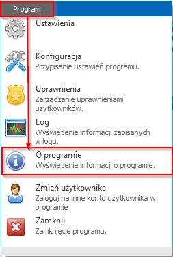 6.1.5 O programie Zakładka O Programie ma charakter