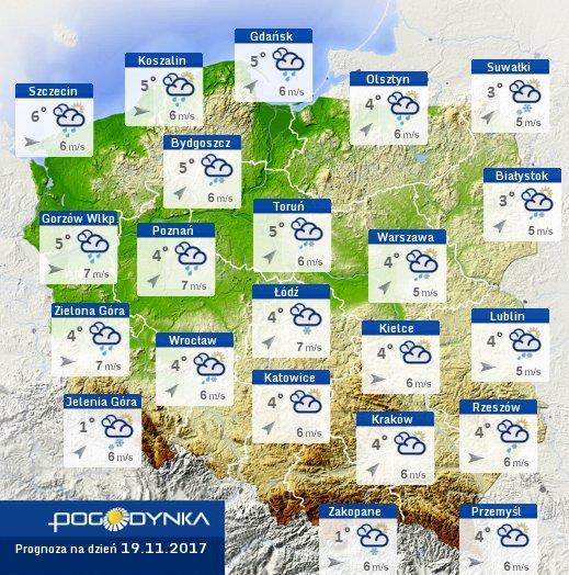 Prognoza pogody dla Polski na