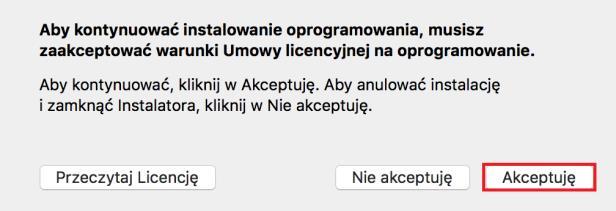 ponownie kliknąć przycisk umożliwiające akceptacje licencji oprogramowania.. Po zapoznaniu się z warunkami licencji oprogramowania.