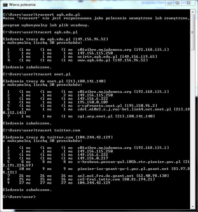 nslookup jest poleceniem służącym do wyszukiwania szczegółowych informacji o serwerach DNS włączając adres IP poszczególnych komputerów, nazwę domeny, czy aliasy jakie posiada. 7.