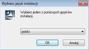 3. Po wypakowaniu plików, pojawi się okienko z wyborem wersji językowej programu.