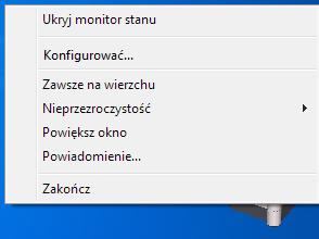 Przygotowanie przed rozpoczęciem użytkowania Ikona programu Monitor stanu Podczas działania programu Monitor stanu jego ikona jest widoczna na pasku zadań.