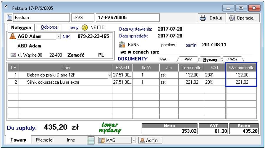 Przyk ad Faktura: Masz pytanie?