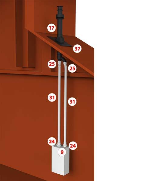 Redukcja M/F Ø 60-80 M/F 0RIDUZIO10 75,34 28 Kolano 90 Ø60 0CURVAXX16 72,2 30 Przedłużacz M/F Ø60 L=1 m 0PROLUNG16 104,19