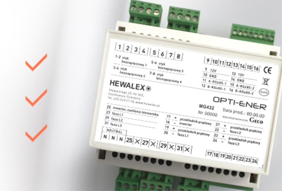 Moduł OPTI-ENER OPTI-ENER Pomiar napięcia, natężenia i mocy elektrycznej na 4-ech wejściach pomiarowych (+2 dodatkowe z zastosowaniem modułu OPTI-TEMP) Bilansowanie zużycia energii elektrycznej na