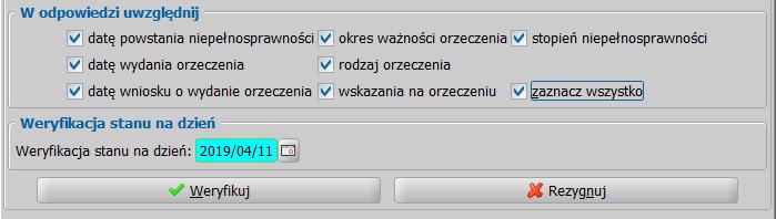 Dodanie opcji zaznacz wszystko w sekcji W odpowiedzi uwzględnij, dla ułatwienia weryfikacji w systemie EKSMOoN. 8.