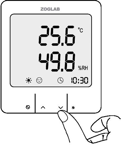 Opis sposobu obsługi urządzenia Zmiana jednostki temperatury Wciskać przycisk by