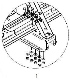 Strona 55 / 71 (1) Usunąć śruby 8 x M8. (2) Usunąć 2 x po 4 śruby. W celu otworzenia obrócić obydwie dźwigienki ustalające; przekręcić klapy wentylatora.