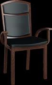The backrests are available in oak, cherry, walnut or alder veneers.