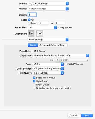 Drukowanie z zarządzaniem kolorami C W systemie Mac OS X U Drukowanie (Mac OS X) na stronie 61 Wyłącz zarządzanie kolorami.