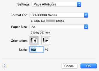 Podstawowe czynności obsługowe W systemie Mac OS X v10.6.8 kliknij strzałkę ( ) z prawej strony nazwy drukarki, aby wprowadzić ustawienia na ekranie Konfiguracja strony.