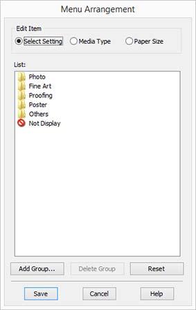 Korzystanie ze sterownika drukarki (system Windows) Zmiana układu elementów na ekranie Aby zapewnić sobie natychmiastowy dostęp do często używanych elementów, można wykonać przedstawione poniżej