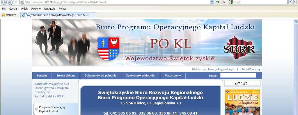 Źródła informacji Zasady systemu sprawozdawczości PO KL 2007-2013, (grudzień