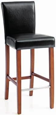 Krzesło z wyściełanym siedziskiem i oparciem w tapicerce ze skóry