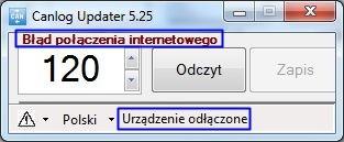 "Błąd połączenia internetowego" oraz "Urządzenie odłączone" W celu zgłoszenia problemu, proszę