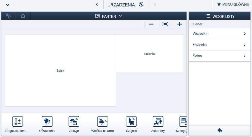 3.3. Przydział urządzeń do pomieszczeń W następnym kroku należy zidentyfikować urządzenia podłączone do systemu, tzn. przydzielić je do pomieszczeń zgodnie z ich funkcją i nadać nazwę opisową.