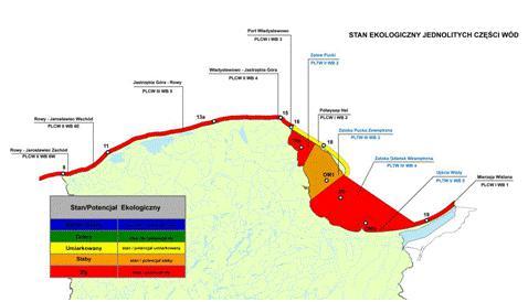Stan wód przybrzeżnych Bałtyku Źródło: M. Marcinkiewicz Mykieta.