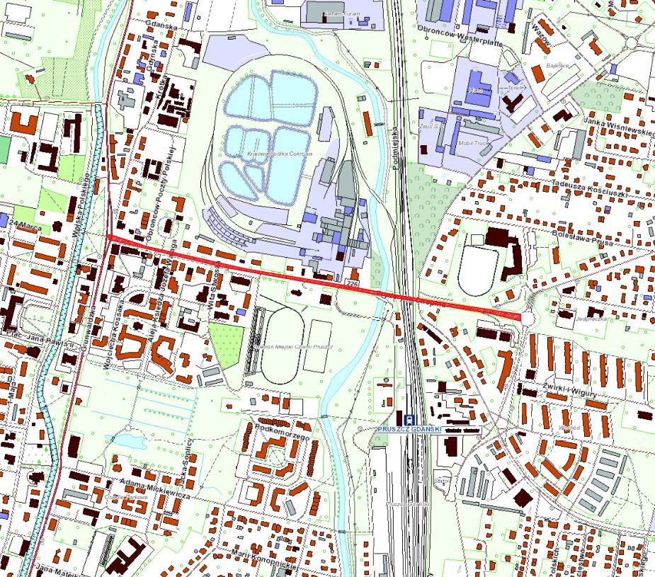 1. Inwentaryzacja stanu istniejącego Przedmiotowy odcinek drogi o długości około 980 m znajduje się w gminie Pruszcz Gdański.