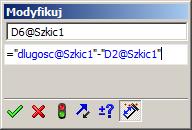 Następnie z klawiatury wpisujemy znak minus i klikamy wymiar 20 (lub wpisujemy z klawiatury "D2@Szkic1" pamiętając o cudzysłowach), patrz rys. 17.