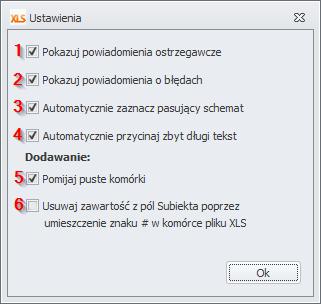 4) Ustawienia modułów, aktualizacje 4.1 Ustawienia modułów Towary i Kontrahenci 1) Wyłączenie tej opcji powoduje, że nie będą więcej pokazywane wiadomości ostrzegawcze przed importowaniem.