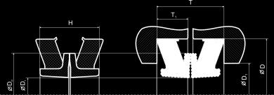 Wymiary typ R SealDEX Nr ØDi Pierścień matalowy Gniazdo zabudowy Materiał * ØDo H ØD ØD1 T T1 DX-175 150 175 30 190 170 35 14,5 DX-175 RNF x DX-179 157 179 18 190 170 19,8 8 DX-179 RNF x DX-180 155