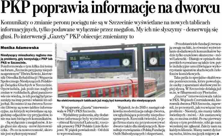 Gazeta Wyborcza Szczecin 15.04.2013 Nabór na wiceprezesa UTK 12.04.2013 Prezes Urzêdu Transportu Kolejowego og³osi³ nabór na stanowisko wiceprezesa Urzêdu Transportu Kolejowego ds.