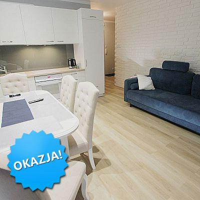 Apartament usytuowany na pierwszym piętrze blok wybudowany w 2018 roku.