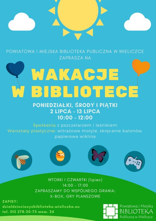 gl/4mn8ut - Przez cały lipiec zapraszamy również na spotkania z grami planszowymi oraz x-box, we wtorki i czwartki w godzinach od 14:00 17:00. Filie biblioteczne wielickiej biblioteki na os.