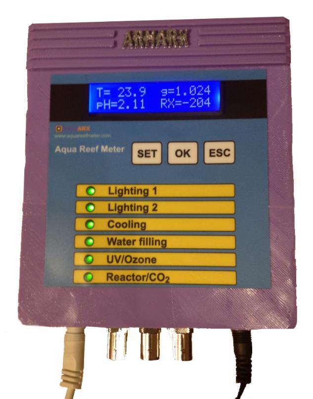 Wprowadzenie - ARM V5.XX Aqua Reef Meter (ARM) jest elektronicznym kontrolerem służącym do kontroli wybranych parametrów wody akwariowej oraz do sterowania akwariowymi urządzeniami zewnętrznymi.
