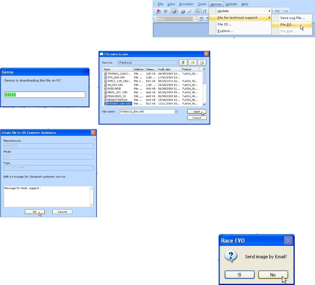 Ten "plik DS"(plik w formacie DS) pozwoli nam na utworzenie nowego SETTING FILE, odpowiedniego dla odczytanego ECU, pozwalając na rozpoczęcie edycji i tuning.