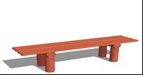 Ławka metalowo drewniana, fundamentowana w gruncie, wykonana bez ostrych krawędzi. Kotwy metalowe zabetonowane w fundamencie i łączone na śruby z drewnianą nogą ławki.