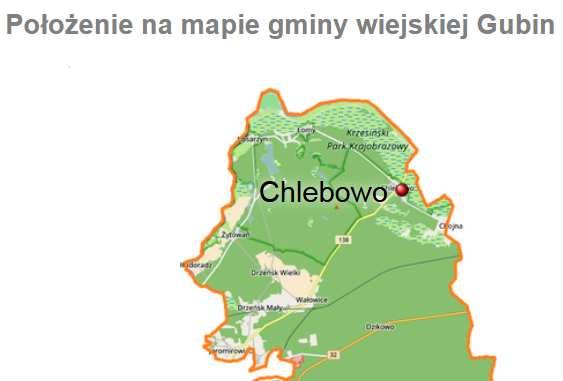 POŁOŻENIE NIERUCHOMOŚCI Miejscowość Chlebowo położona jest wśrodkowo-zachodniej części województwa lubuskiego, w powiecie krośnieńskim, w północnej części Gminy Gubin.