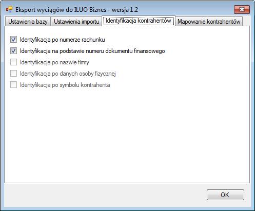 Numer rachunku docelowego numer rachunku bankowego zdefiniowanego w programie ILUO Biznes, na który mają być importowane operacje bankowe, jeśli jest on inny niż numer rachunku zdefiniowany w