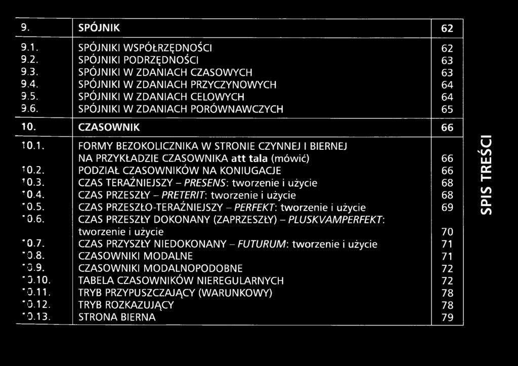 CZAS PRZESZŁO-TERAŹNIEJSZY - PERFEKT: tworzenie i użycie 69 0.6. CZAS PRZESZŁY DOKONANY (ZAPRZESZŁY) - PLUSKVAMPERFEKT: tworzenie i użycie 70