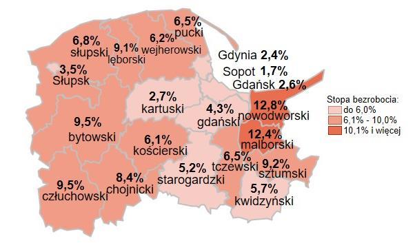 Coraz niższa stopa bezrobocia.