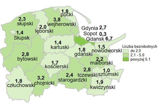 Spada liczba wolnych miejsc pracy i miejsc aktywizacji zawodowej. Polska Woj.