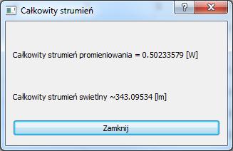 4.1.6. Moduł Strumień Świetlny Moduł wylicza całkowity strumień świetlny zgodnie z metodą opisaną w podrozdziale 2.