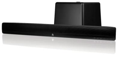 SOUNDBAR TVee 26 System wirtualnego kina z bezprzewodowym subwooferem zgrabne, nowoczesne wzornictwo obudowy: 7,5cm głębokości i mniej niż 8,5cm wysokości zaprojektowany do użycia z dowolnym