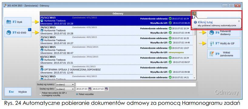 wczytanego dokumentu za pomocą przycisku F4 Ekran w oknie Odmowy.