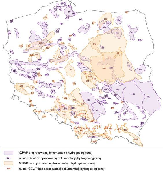 Rysunek 3. Mapa GZWP na terenie Polski stan na marzec 2012 r. Źródło: http://www.psh.gov.pl W 2011 r.