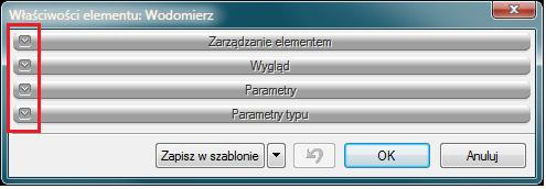 Wyświetli się okno dialogowe właściwości obiektu, umożliwiające ustawienie parametrów obiektu.