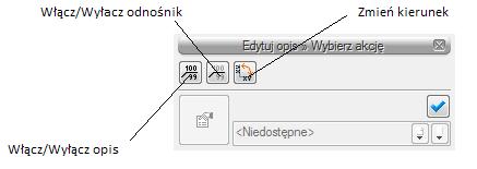 Opis i edycja obiektów W oknie konfiguratora opisu znajdują się dwie tabele: po lewej stronie dostępne składniki i po prawej stronie zawartość danej linii.