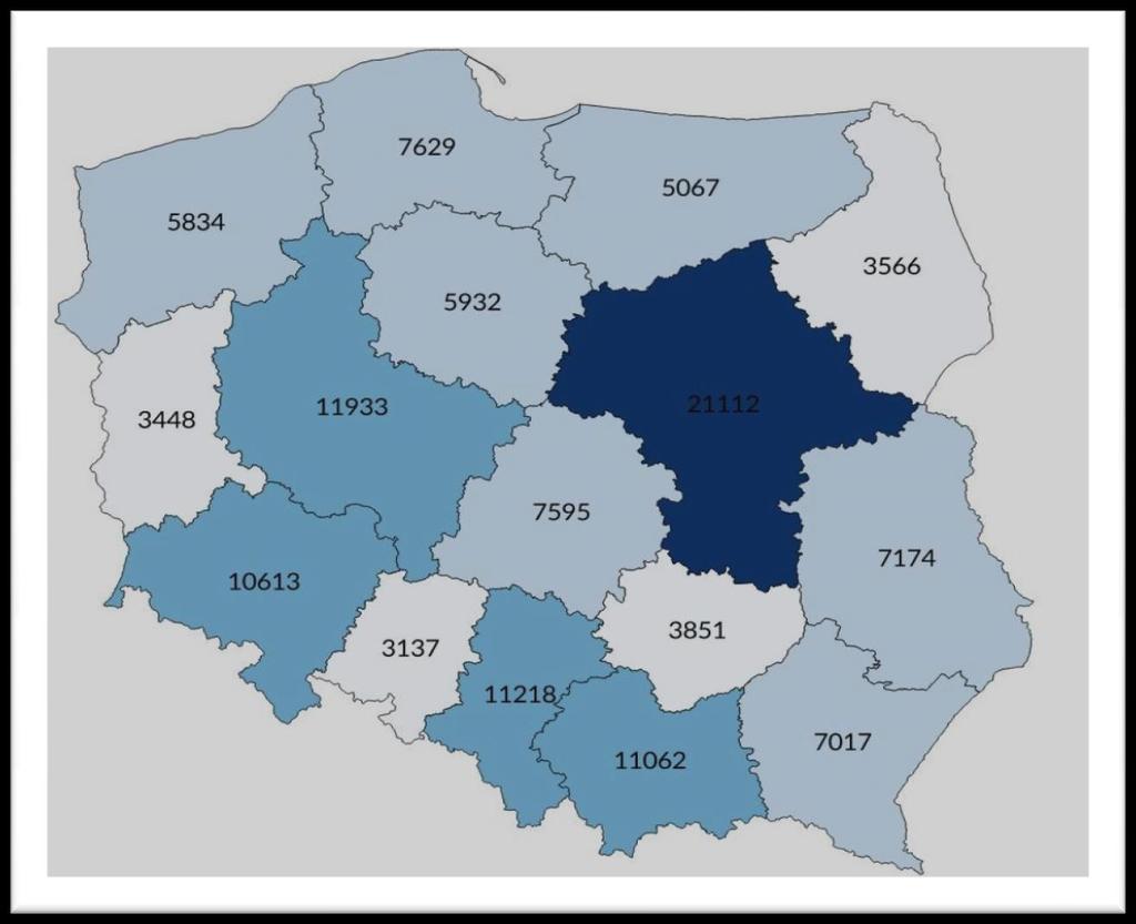 W Polsce w grudniu 2015 roku było zarejestrowanych około 20