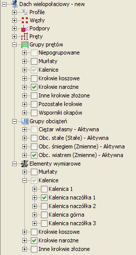 Instalowanie i uruchamianie programu Poszczególne selekcje można ze sobą łączyć, pamiętając że selekcja elementu nadrzędnego w drzewie powoduje wybór wszystkich obiektów podrzędnych, a zaznaczenie