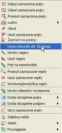 Podstawy Rys. 3.1 Ustawianie kierunku układu lokalnego Po wywołaniu funkcji Ustaw kierunek ukł.